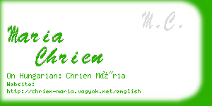 maria chrien business card